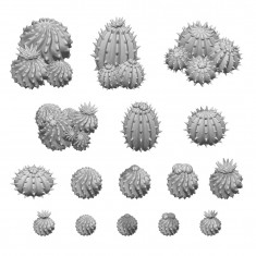 1/48-1/35 Resin Barrel Cactus for Dioramas (3D Printed)