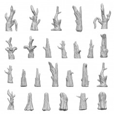 1/48-1/35 Resin Dead Tree Bushes for Dioramas (3D Printed)