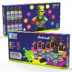 Air Formula Fluorescent Acrylic Airbrush Paint Set for Miniatures (8x17ml)