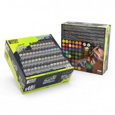 Basic Mega Acrylic Airbrush Paint Set Vol. 1.0 for Miniature Painting (48x17ml)