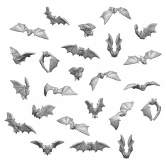 1/48-1/35 Resin Bats for Dioramas (3D Printed, 24pcs)