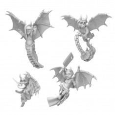 1/48 Resin Cherubs 40K - Evil Cherubs (4pcs, 3D Printed)