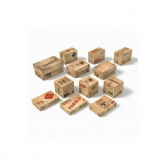 1/48-1/35 Laser-Cut Printed Cardboard Miniature Boxes - Small