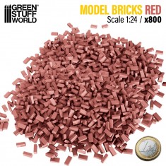 1/24 Miniature Bricks - Red (800pcs)