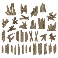 1/48-1/35 Resin Broken Wood Planks for Dioramas (35pcs)