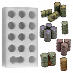 1/48 Silicone Moulds - Metal Barrels for Dioramas