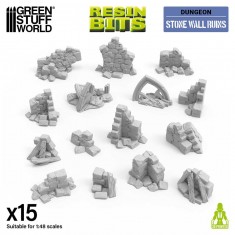 1/48 Stone Wall Ruins (15pcs)