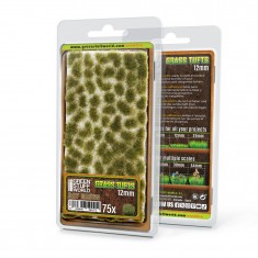 Self-Adhesive Static Grass Tufts 12mm - Dry Green for Diorama Scenery (75pcs)