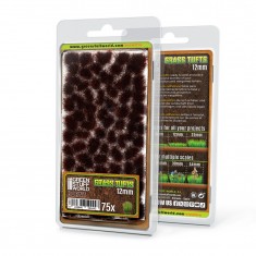 Self-Adhesive Static Grass Tufts 12mm - Burnt Brown for Diorama Scenery (75pcs)