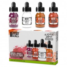 Acrylic Inks Set - Sunset Opaque for Miniature Painting (4x30ml)