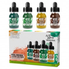 Acrylic Inks Set - Transparent Nature for Miniature Painting (4x30ml)