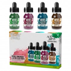 Acrylic Inks Set - Transparent Shades for Miniature Painting (4x30ml)