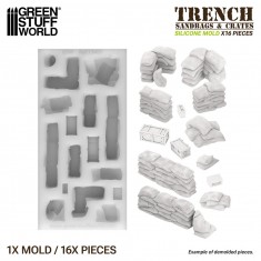 Silicone Molds - 1/48 - 1/35 Sandbags (60mm x 120mm)