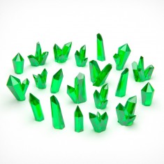 Green Resin Crystals - Large for Dioramas and Scenery (20pcs)