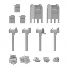 1/48 Resin Mailboxes for Dioramas (14pcs)