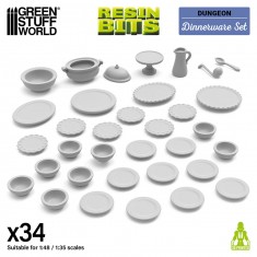 1/48 - 1/35 Dinnerware (34pcs)