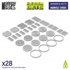 1/48, 1/35 Modern/Sci-fi - Manhole Covers (28pcs)
