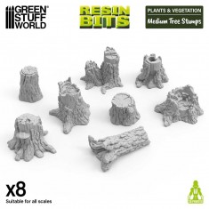 1/72 1/48 1/35 Medium Tree Stumps (8pcs: 2-3cm in height, 2-2.5cm in diameter)