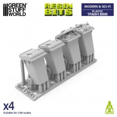 1/48 Modern/Sci-fi - Plastic Trash Bins (4pcs)