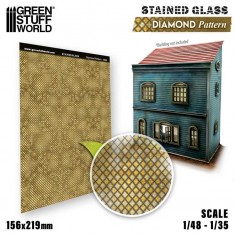1/48, 1/35 Diamond Pattern Stained Glass (0.3mm thick, 156x219 mm)