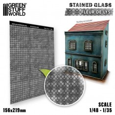 1/48, 1/35 Fleur de Lys Stained Glass (0.3mm thick, 156x219 mm)