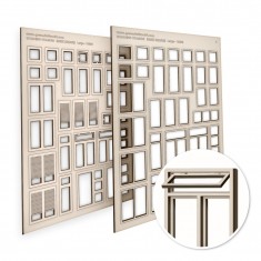 Basic Square Miniature Windows - Large for Diorama Buildings