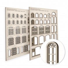 Arched Classic Miniature Windows - Large for Diorama Buildings