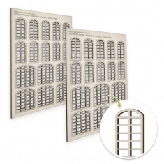 Industrial Arched Miniature Windows - Small for Diorama Buildings (Type 2)