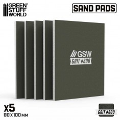 Rigid Sanding Pads #800 grit (100x80mm, 5mm thick, 5pcs)