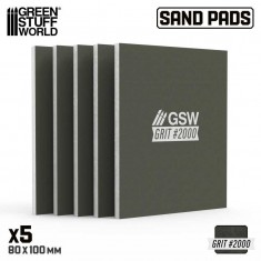 Rigid Sanding Pads #2000 grit (100x80mm, 5mm thick, 5pcs)