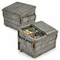 1/48 Resin USA Commercial Dumpster for Dioramas (2pcs)