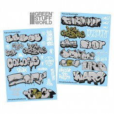 Train and Graffiti Mix Silver and Gold Decals (2 A5 Sheets)
