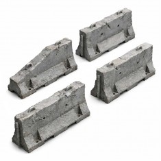 1/48-1/35 Resin Jersey Barriers for Dioramas (4pcs)