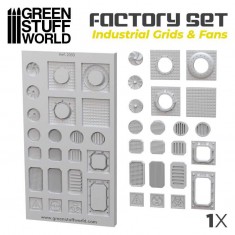 Factory Silicone Molds - Industrial Grids and Fans (surface area measuring 6x12cm)