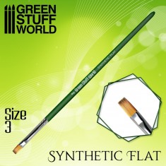 Green Series Flat Synthetic Brush Size 3