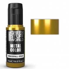 Vivid Metallic Acrylic Paint - Kingsfall Gold for Miniature Painting (17ml)