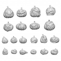 3D Printed Set - Killer Pumpkins for Dioramas and Scenery