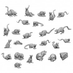1/48-1/35 Resin Small Rats for Dioramas (3D Printed, 25pcs)