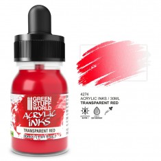 Transparent Acrylic Ink - Red for Miniature Painting (30ml)