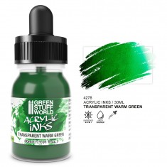 Transparent Acrylic Ink - Warm Green for Miniature Painting (30ml)