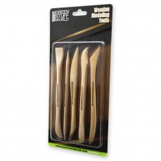 Double-Ended Wooden Sculpting Tools for Clay, Putty and Thermoplastics (5pcs)