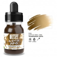 Transparent Acrylic Ink - Sepia for Miniature Painting (30ml)