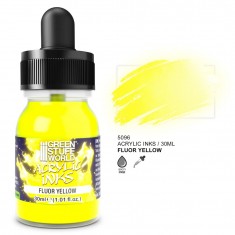 Fluor Acrylic Ink - Yellow for Miniature Painting (30ml)