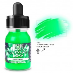 Fluor Acrylic Ink - Green for Miniature Painting (30ml)