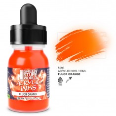 Fluor Acrylic Ink - Orange for Miniature Painting (30ml)