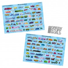 1/160 N Railway Graffiti Decals (2 A5 Sheets)