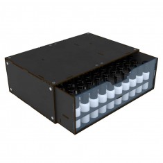 Stackable Hobby Paint Rack for 17ml Bottles with Magnets - Black (30 x 20.5 x 10cm)