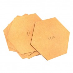 MDF Hexagonal Bases 75mm for Miniature Figures (5pcs, 3mm Thick)