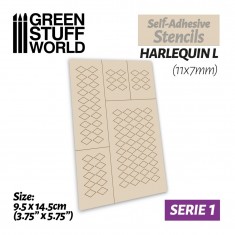 Self-Adhesive Airbrush Masking Stencils - Harlequin L - 11x7mm (9.5x14.5cm)