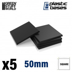 Plastic Square Bases 50mm for Miniature Figures (5pcs, 3mm Thick)